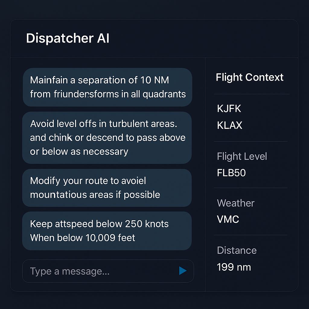 Dispatcher AI screen in the AFRA platform