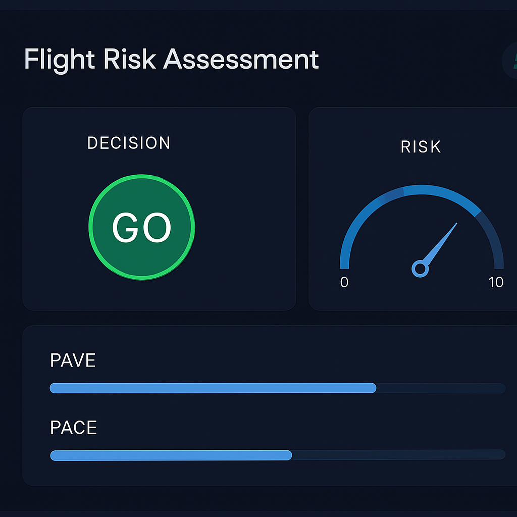 Flight Risk Assessment screen in the AFRA platform